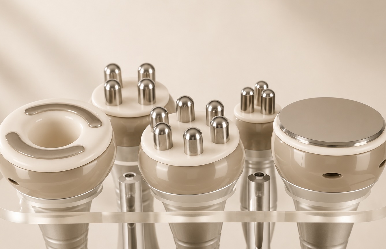Dispositivo de estética coreano sobre uma superfície quente.